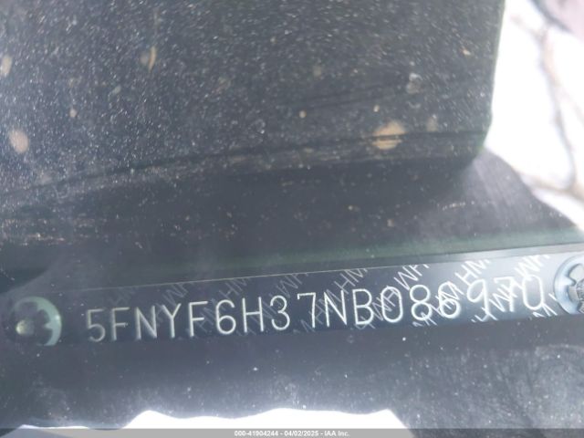 5FNYF6H37NB086970 Honda Pilot Awd Sport