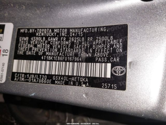 4T1BK1EB6FU167964 Toyota Avalon Xle Touring
