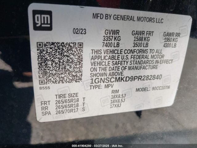 1GNSCMKD9PR282840 Chevrolet Tahoe 2wd Ls