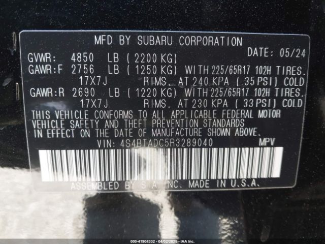 4S4BTADC5R3289040 Subaru na, u5