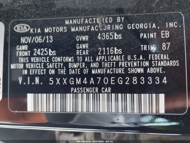 5XXGM4A70EG283334 KIA Optima Lx