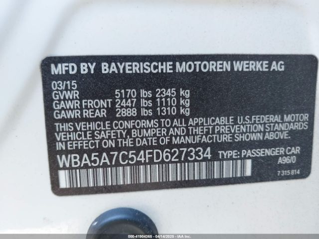 2015 BMW 528I WBA5A7C54FD627334 Photo 8