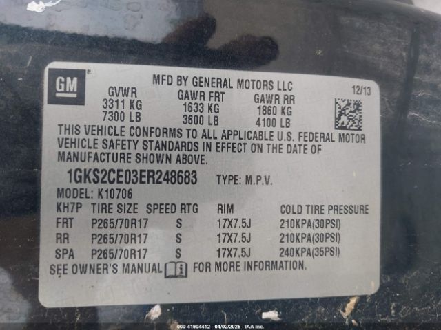 1GKS2CE03ER248683 GMC YUKON SLT