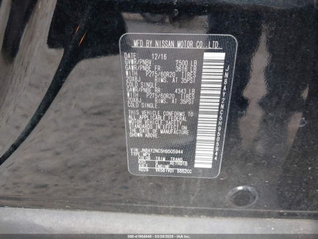 JN8AY2NC5H9505944 Nissan Armada Platinum