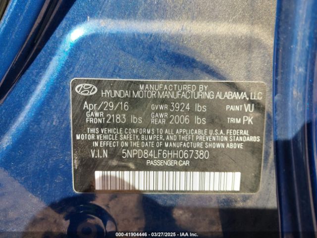 5NPD84LF6HH067380 Hyundai ELANTRA SE