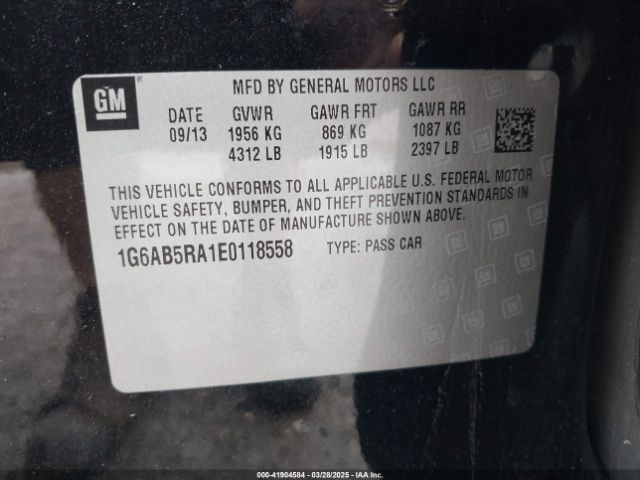 1G6AB5RA1E0118558 Cadillac ATS LUXURY