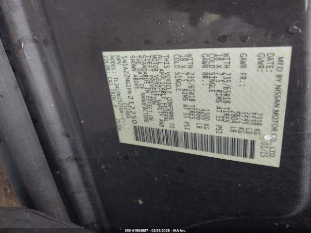 5N1AZ2MG1FN212250 Nissan MURANO SL