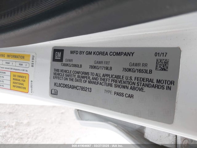 Chevrolet Spark 1lt Cvt 2017 KL8CD6SA9HC785213 Image 9