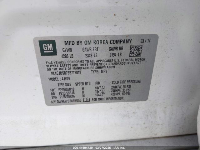 KL4CJDSB7EB712818 Buick Encore Premium