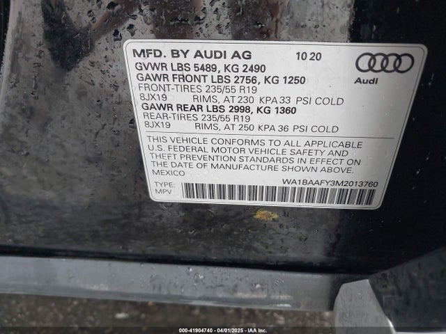 2021 AUDI Q5 WA1BAAFY3M2013760 Photo 8
