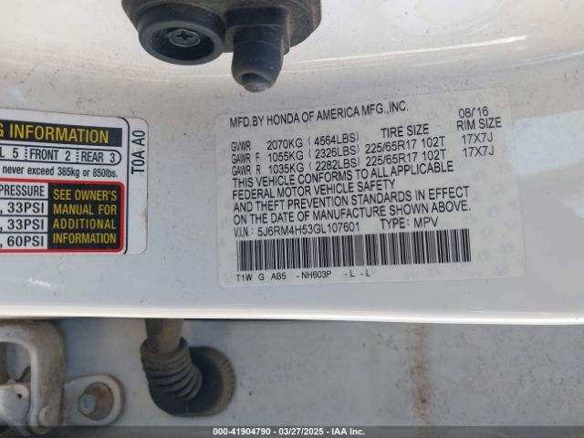 5J6RM4H53GL107601 Honda CR-V EX