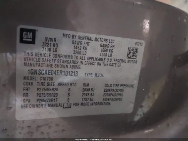 1GNSCAE04ER101213 Chevrolet Tahoe Ls