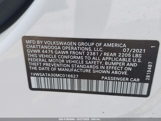 1VWSA7A30MC016627 Volkswagen Passat 2.0t Se