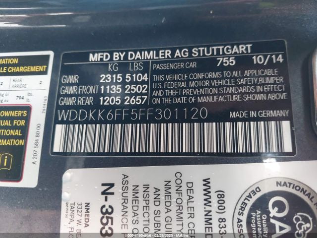 WDDKK6FF5FF301120 Mercedes-Benz E 400