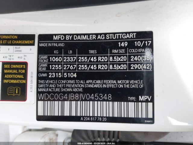 WDC0G4JB8JV045348 Mercedes-Benz GLC 300