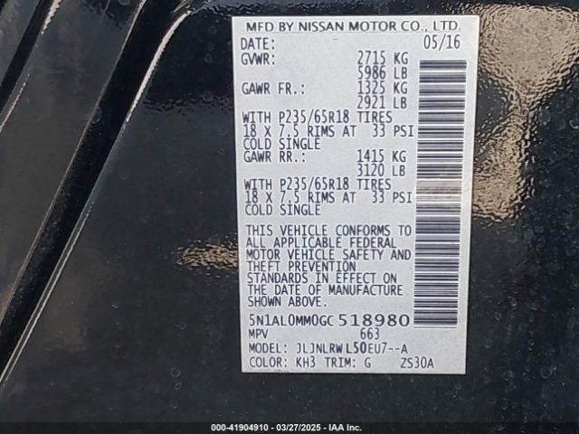 2016 INFINITI QX60 5N1AL0MM0GC518980 Photo 8