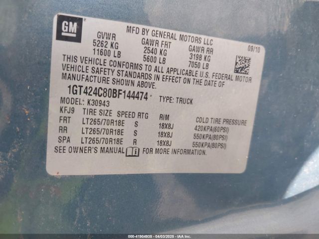 2011 GMC SIERRA 3500HD 1GT424C80BF144474 Photo 8