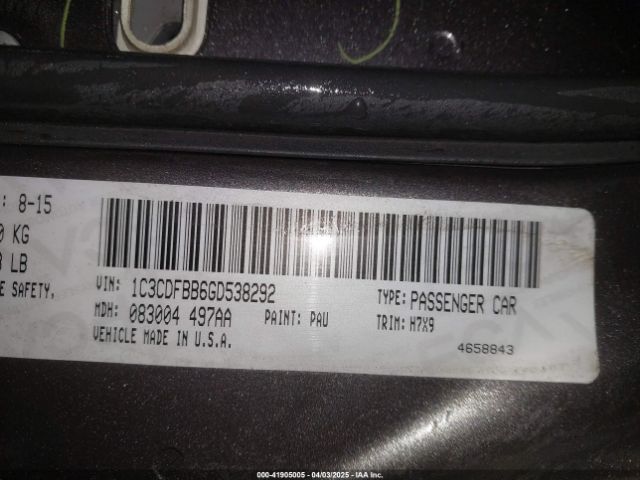 1C3CDFBB6GD538292 Dodge DART SXT