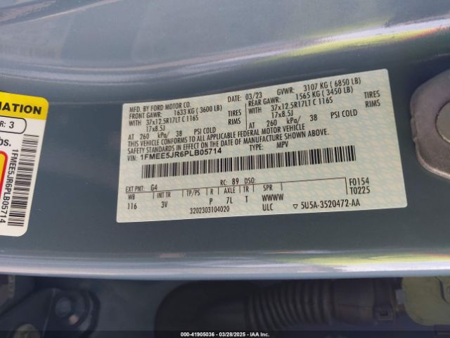 1FMEE5JR6PLB05714 Ford Bronco Raptor