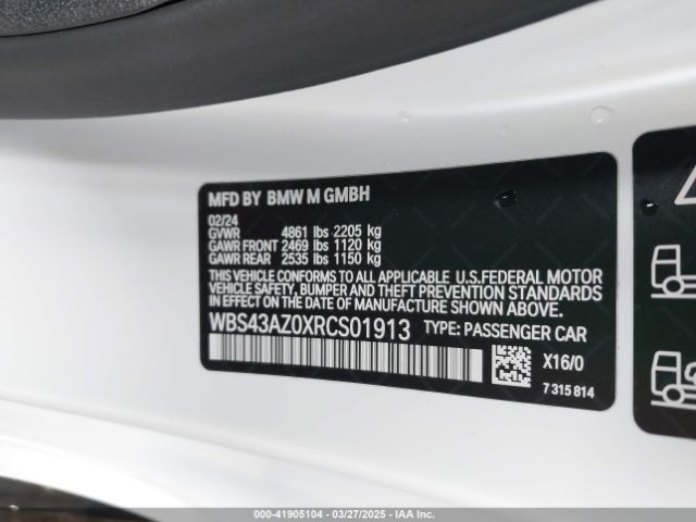 WBS43AZ0XRCS01913 BMW M4 Competition Xdrive