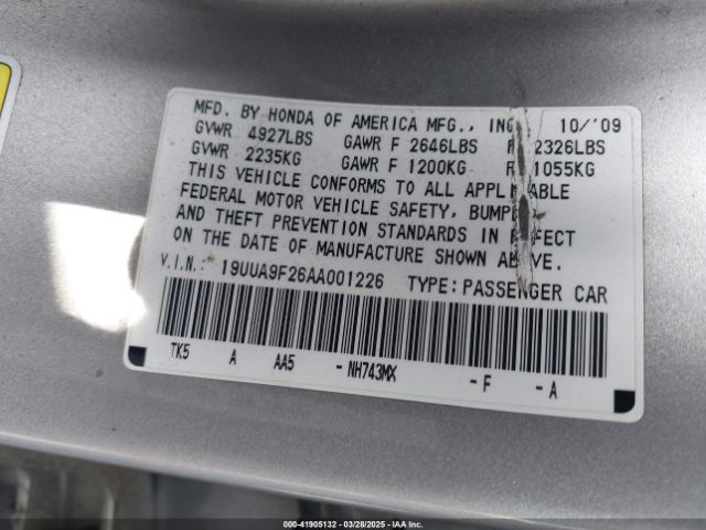 2010 ACURA TL 19UUA9F26AA001226 Photo 8