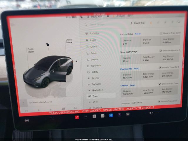 7SAYGDEE9NF557382 Tesla Model Y Long Range Dual Motor All-wheel Drive