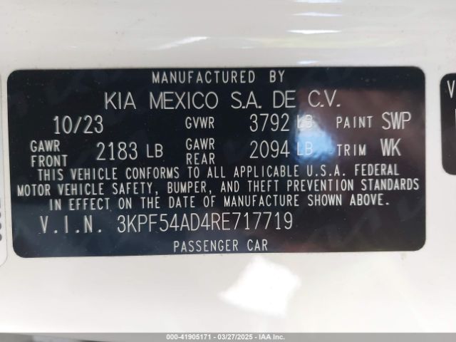 3KPF54AD4RE717719 KIA Forte Gt-line