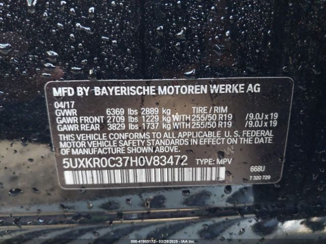 5UXKR0C37H0V83472 BMW X5 Xdrive35i