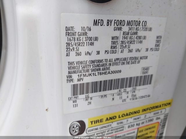 2017 FORD EXPEDITION EL 1FMJK1LT6HEA30009 Photo 8