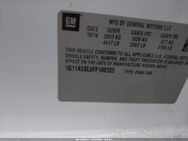 1G11A5SL6FF188723 Chevrolet Malibu 1fl