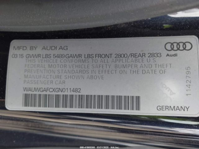 WAUWGAFCXGN011482 Audi A7 3.0t Premium Plus