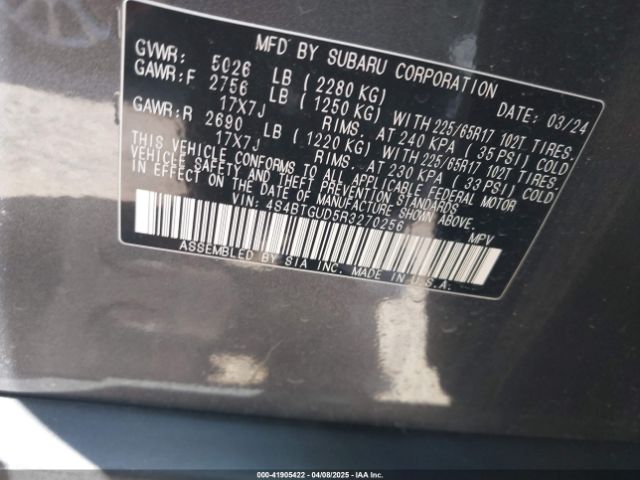 4S4BTGUD5R3270256 Subaru Outback Wilderness