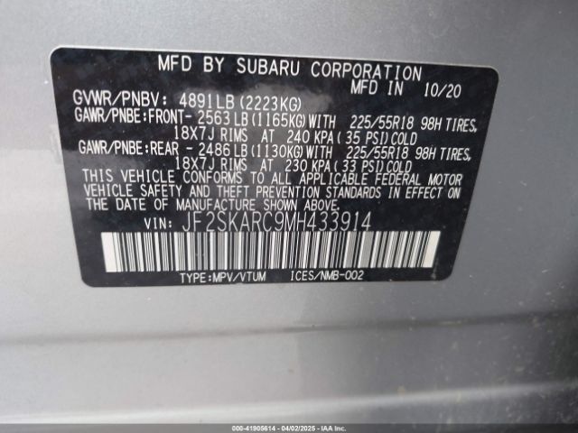JF2SKARC9MH433914 Subaru Forester Sport