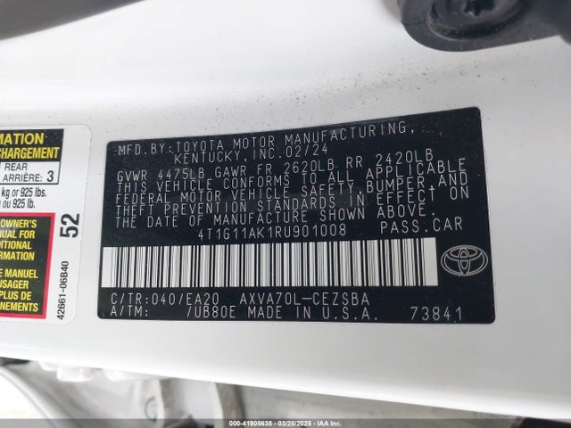 4T1G11AK1RU901008 Toyota CAMRY SE