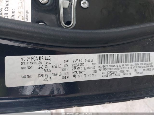3C4PDCBG9GT145596 Dodge Journey Sxt