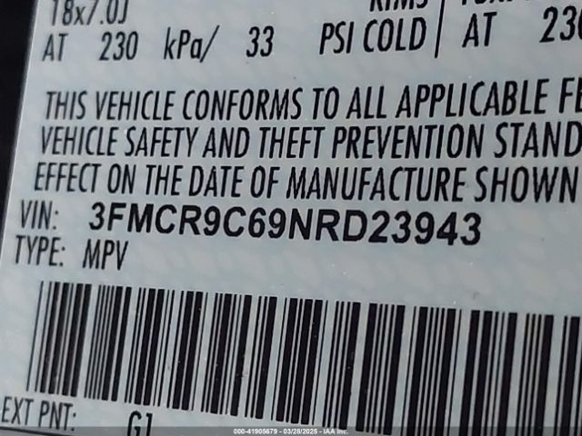 3FMCR9C69NRD23943 Ford Bronco Sport Outer Banks