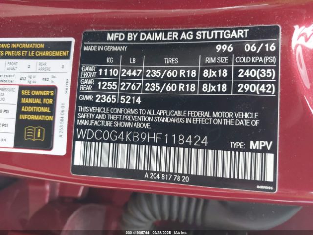 WDC0G4KB9HF118424 Mercedes-Benz Glc 300 4matic