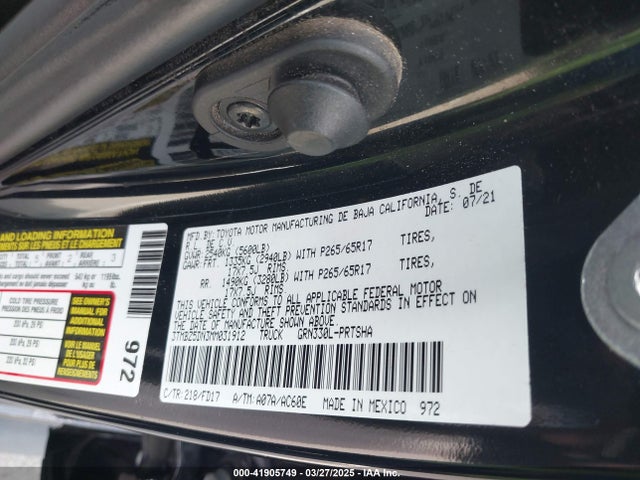 3TMBZ5DN3MM031912 Toyota 2gr-fks