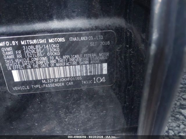 2019 MITSUBISHI MIRAGE G4 ML32F3FJ0KHF01165 Photo 8