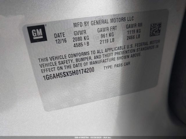 1G6AH5SX5H0174200 Cadillac ATS LUXURY