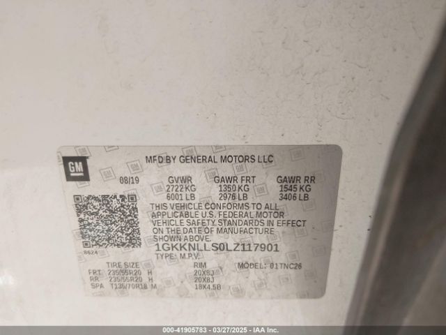 1GKKNLLS0LZ117901 GMC Acadia Awd At4