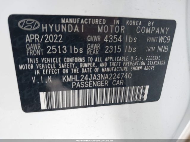 KMHL24JA3NA224740 Hyundai SONATA SE