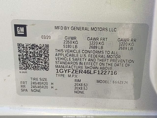 1GYFZER46LF122716 Cadillac Xt4 Fwd Sport