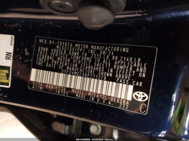 5YFS4MCE4RP211278 Toyota m20a-fks