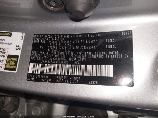 7MUAAABGXNV034491 Toyota m20a-fks