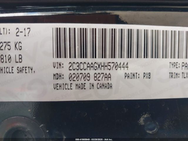 2C3CCAAGXHH570444 Chrysler 300 Limited