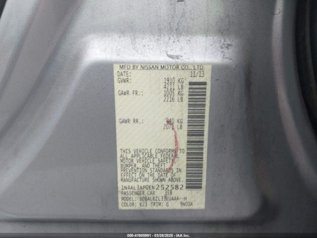 1N4AL3AP0EN252582 Nissan Altima 2.5 S