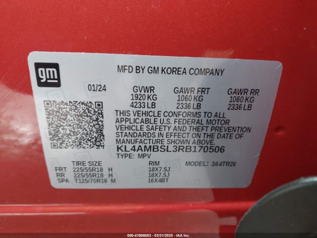 KL4AMBSL3RB170506 Buick Encore Gx Preferred Fwd