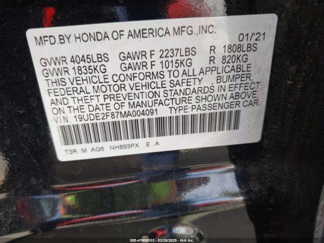 19UDE2F87MA004091 Acura Ilx Premium   A-spec Packages/technology   A-spec Packages