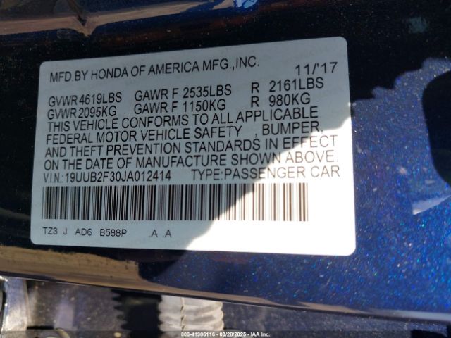 19UUB2F30JA012414 Acura TLX